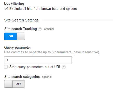 Site search Tracking